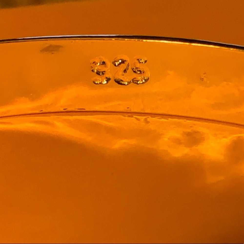 925 Sterling Silver Floral Engraved Bangle - Picture 6 of 7